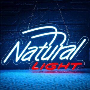 Natural Light LED Beer Neon Sign Wall Decor Bar light Bedroom Business Man Cave